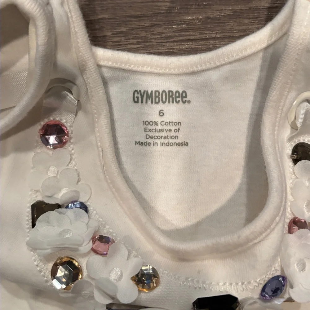 Gymboree White Embellished Tank Top